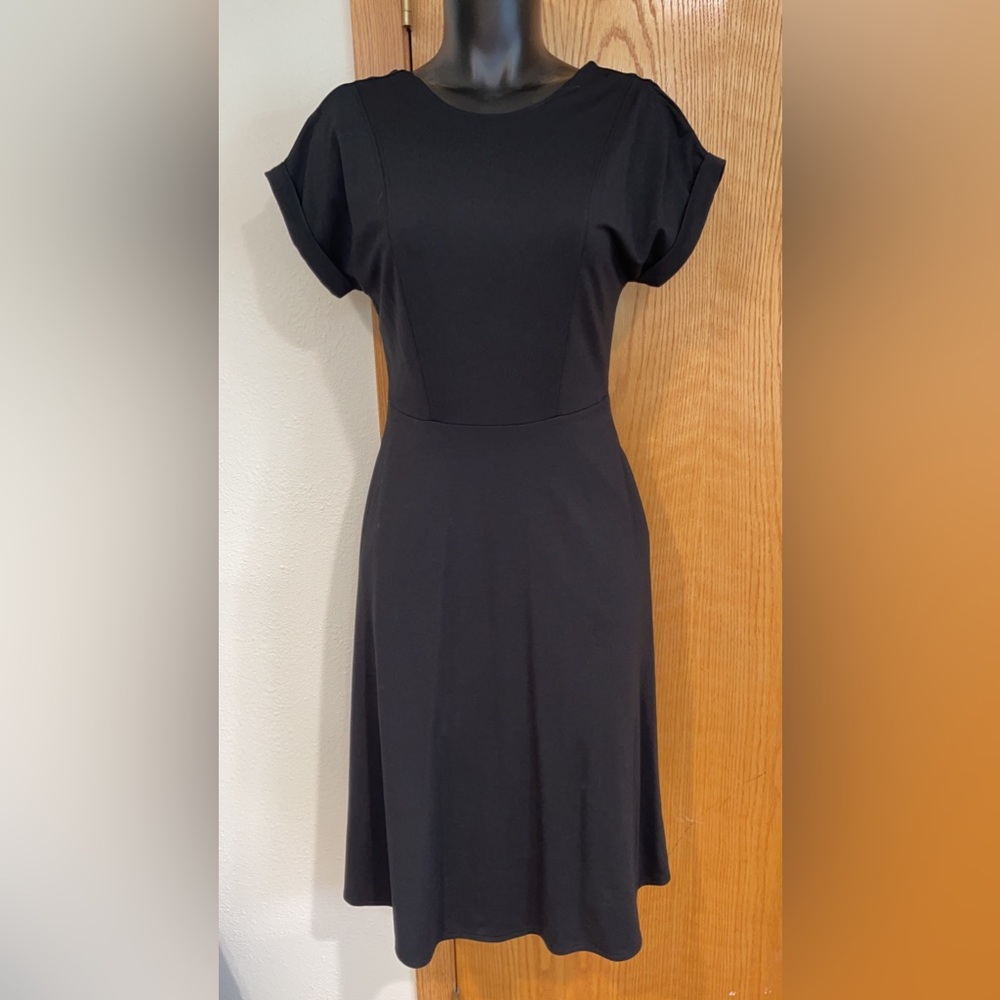 BANANA REPUBLIC size 0 tie back BLACK  ponte dress